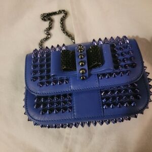 Studded Blue Designer Handbag